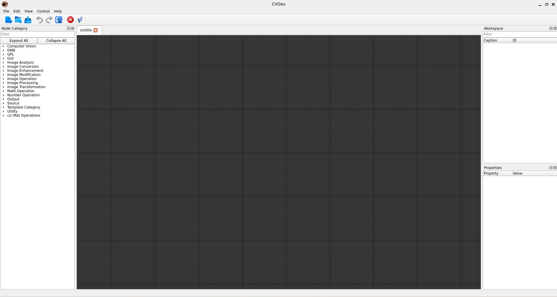หน้าจอหลักของโปรแกรม CVDev